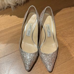Jimmy Choo pink sparkle shoes